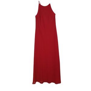 Red halter maxi formal dress size 10